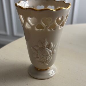 Lenox Cream Vase with Gold Trim-Firm price